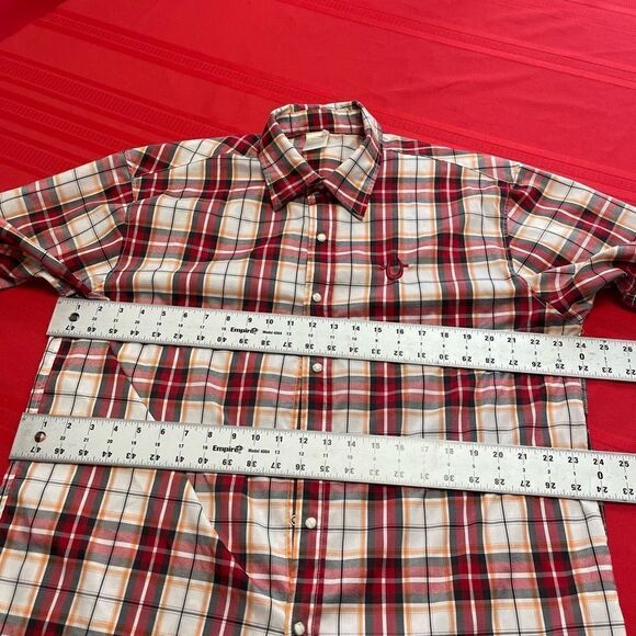 True Religion Men’s Plaid Pearl Snap Short Sleeve Button Up Shirt Size XXL - Picture 8 of 10
